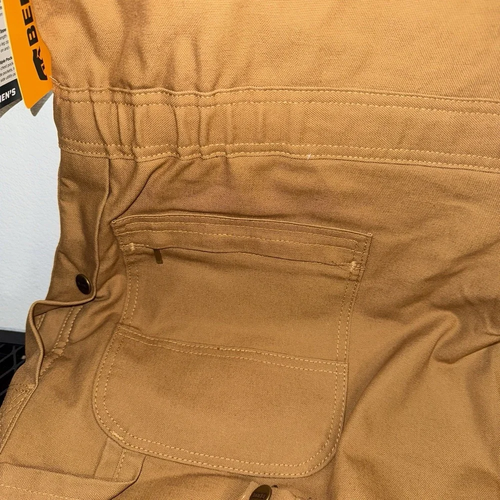 Berne Insulated Bib Overalls Mens 3XL Brown Duck Workwear Water Repellent - Picture 8 of 14